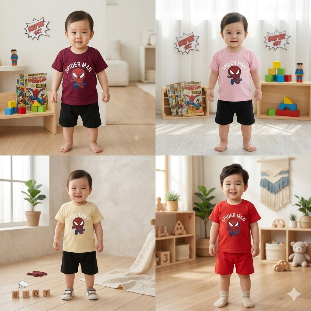 0-30 Months Baby's Premium Quality Fashionable 4 T-shirt and Pant Set